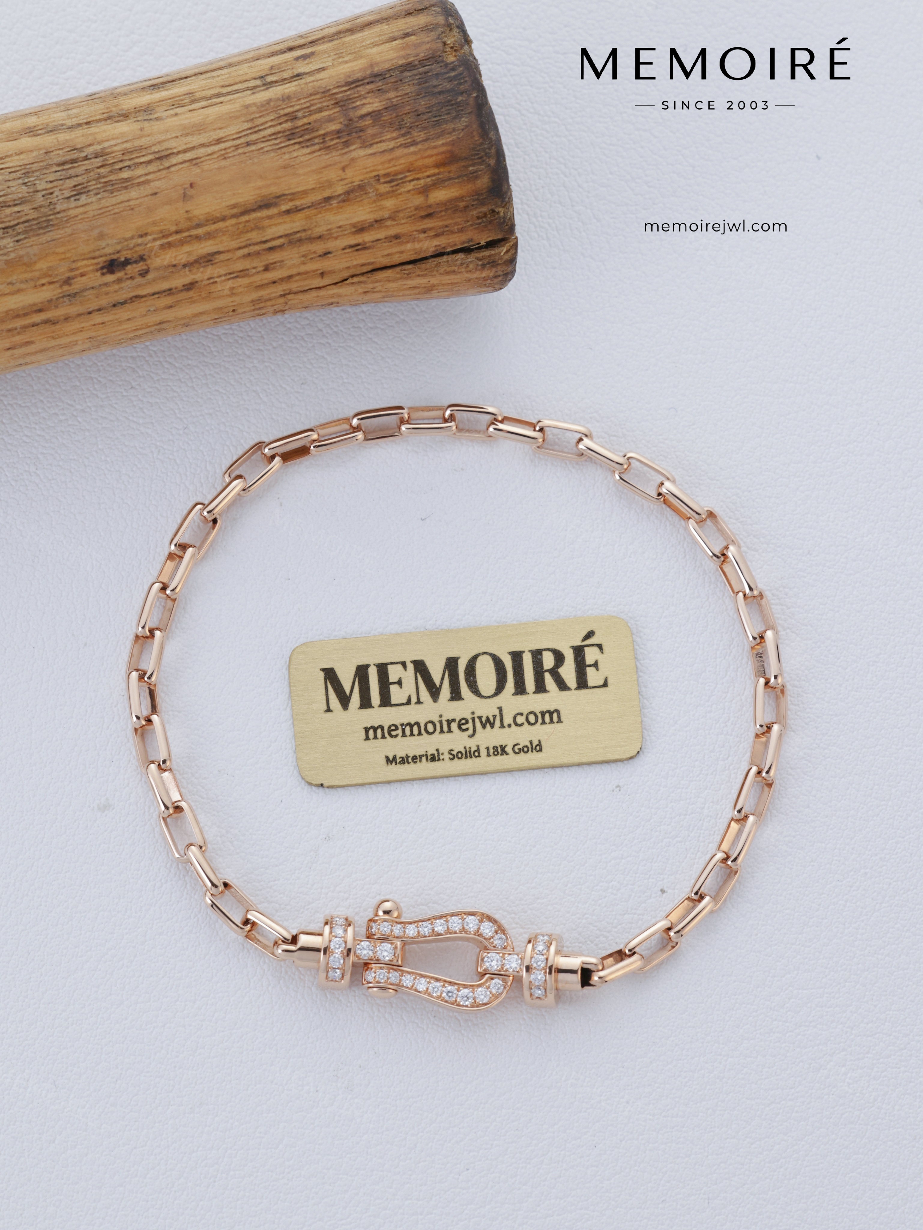 MEMOIRÉ 18K Rose Gold Medium Horseshoe Bracelet